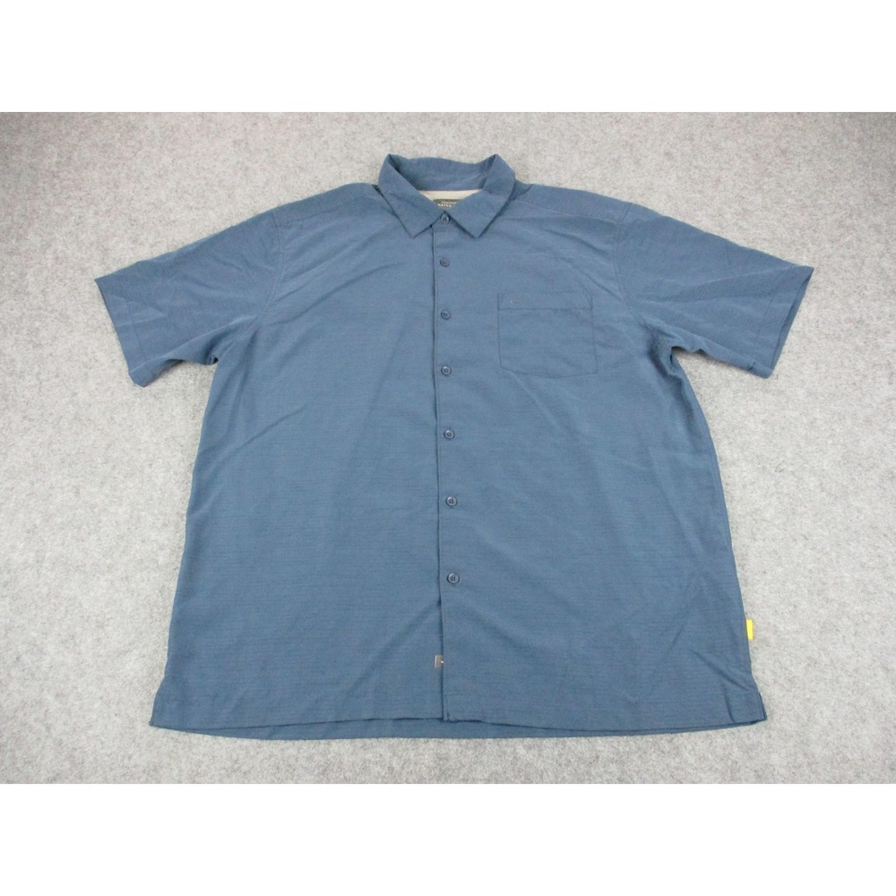 Quiksilver Shirt Mens XL Blue Waterman Solid Button Up Modal Blend Comfort Fit